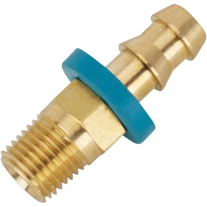 Straight Socketless Push-On Fitting, 30 Degree Taper, -6 AN to 1/4 NPT