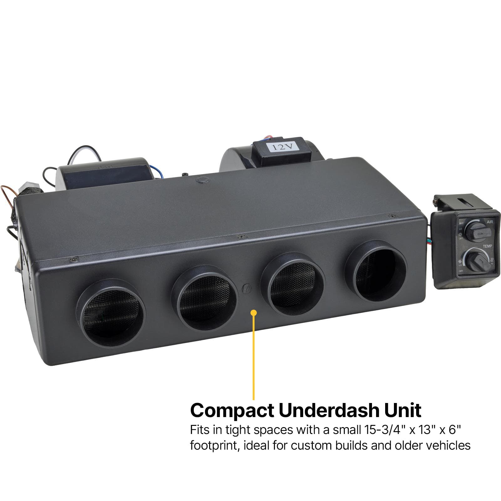 Universal Under-Dash Heat and AC Unit w/ Remote Mounted Controls