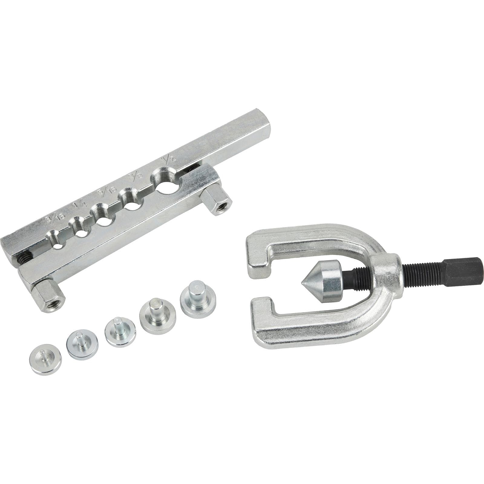 7 Piece 45-Degree Double Flaring Tool, 3/16-1/2 Inch Mild Steel