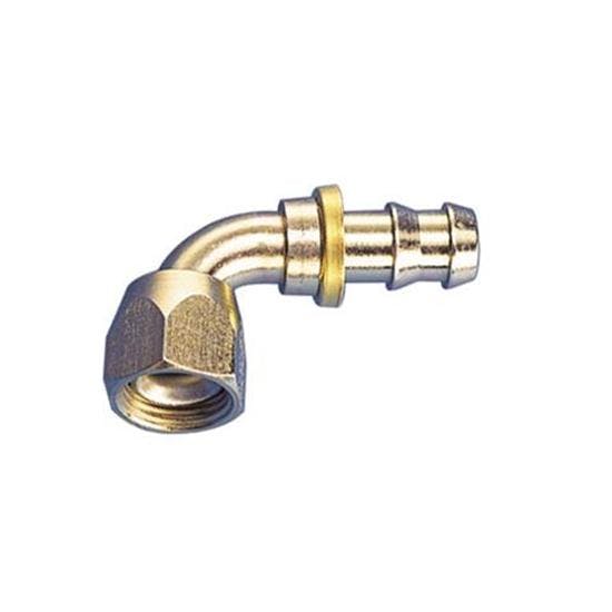 Socketless Reusable Push-On Hose End for -4 AN Fitting, 90 Degree