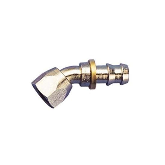 Socketless Reusable Push-On Hose End for -4 AN Fitting, 45 Degree