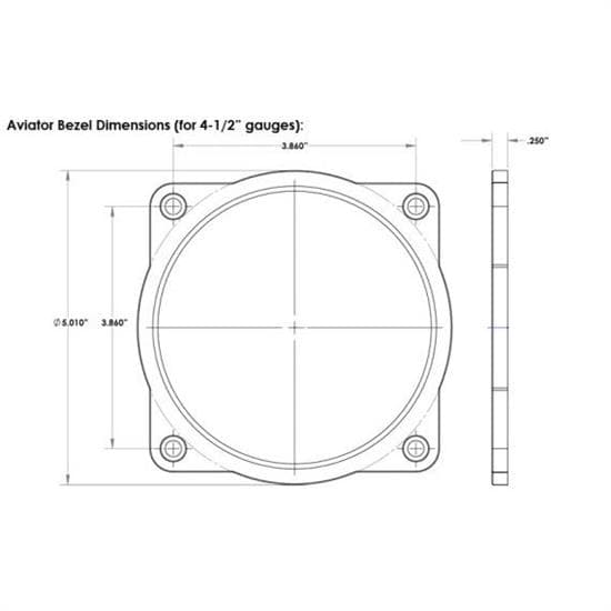 Speedhut A-105 Black Aviator Trim Bezel for 4-1/2" gauge