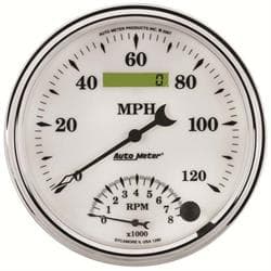 AutoMeter 1290 Old-Tyme White II Air-Core Tach/Speedo Combo Gauge