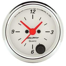 AutoMeter 1385 Arctic White Quartz Clock Gauge