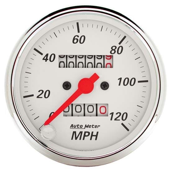 AutoMeter 1396 Arctic White Mechanical Speedometer Gauge