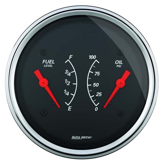 AutoMeter 1413 Designer Black Air-Core Dual Gauge, 3-3/8 Inch