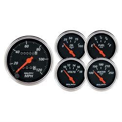 AutoMeter 1420 Designer Black 5 Piece Mechanical Gauge Kit