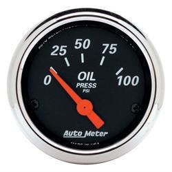 AutoMeter 1426 Designer Black Air-Core Oil Press. Gauge,2-1/16