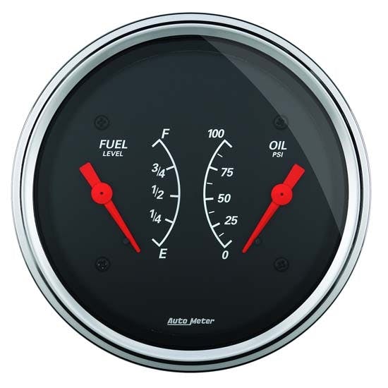 AutoMeter 1434 Designer Black Air-Core Dual Gauge, 3-3/8 Inch