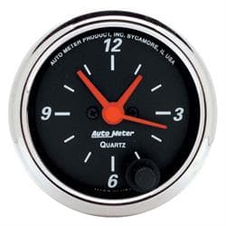 AutoMeter 1484 Designer Black Quartz Clock Gauge, 2-1/16 Inch
