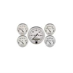AutoMeter 1602 Old-Tyme White 5 Piece Gauge Set,Elec. Speedometer
