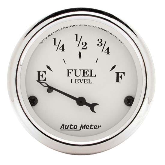 AutoMeter 1605 Old-Tyme White Air-Core Fuel Level Gauge, 2-1/16