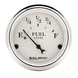 AutoMeter 1606 Old-Tyme White Air-Core Fuel Level Gauge, 2-1/16