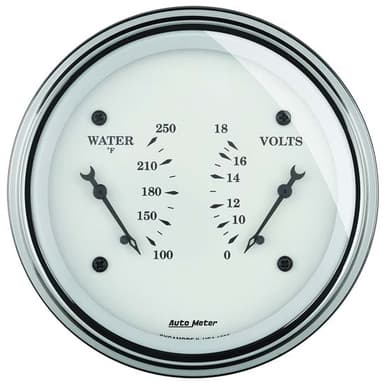 AutoMeter 1630 Old-Tyme White Air-Core Electric Dual Gauge, 3-3/8