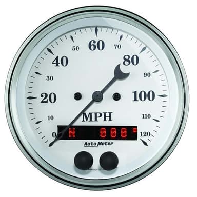 AutoMeter 1649 Old-Tyme Air-Core GPS Speedometer, 3-3/8 Inch, WHT