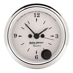 AutoMeter 1686 Old-Tyme White Quartz Clock Gauge, 2-1/16 Inch
