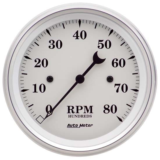 AutoMeter 1690 Old-Tyme White Air-Core In-Dash Tachometer, 3-3/8