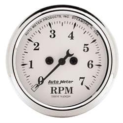 AutoMeter 1694 Old-Tyme White Air-Core In-Dash Tachometer,2-1/16