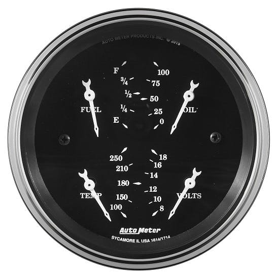 AutoMeter 1714 Old Tyme Black, 3-3/8" Quad Gauge