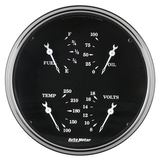 AutoMeter 1719 Old Tyme Black, 5" Quad Gauge