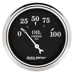 AutoMeter 1727 Old Tyme Black Air-Core Oil Press. Gauge