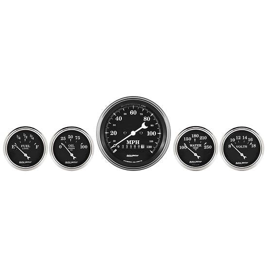 AutoMeter 1740 Old Tyme Black,3-3/8" & 2-1/16" Elec. Speedometer