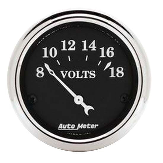 AutoMeter 1791 Old Tyme Black Air-Core Volt Gauge, 2-1/16 Inch