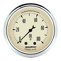 AutoMeter 1821 Antique Beige Mechanical Oil Press. Gauge