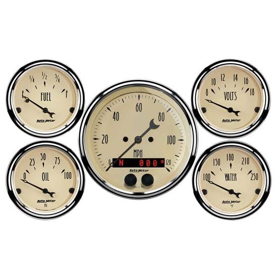 AutoMeter 1850 Antique Beige 5 Piece GPS Gauge Kit