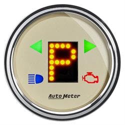 AutoMeter 1860 Gear Pos Gauge, 2 1/16 Inch, Beige Dial, Chrome