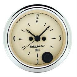 AutoMeter 1885 Antique Beige Quartz Clock Gauge