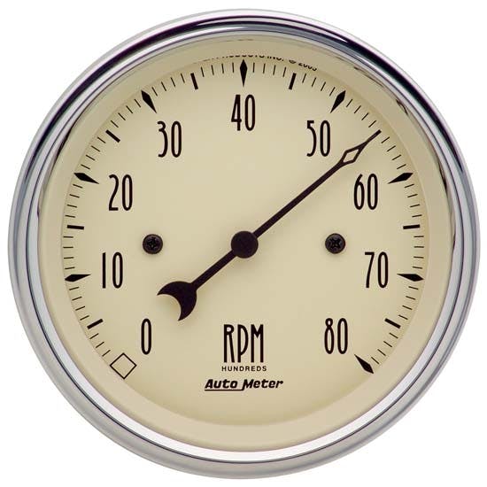 AutoMeter 1890 Antique Beige Air-Core In-Dash Tachometer Gauge