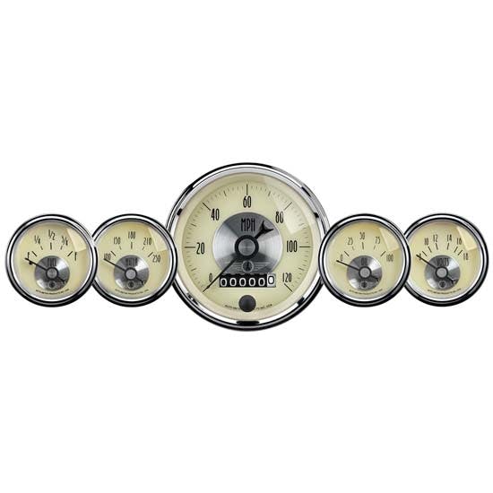 AutoMeter 2002 Prestige Antique Ivory 5 Piece Gauge Kit