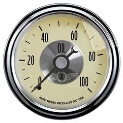 AutoMeter 2021 Prestige Antique Ivory Mechanical Oil Press. Gauge