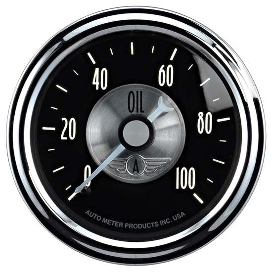 AutoMeter 2022 Prestige Black Diamond Mechanical Oil Press. Gauge