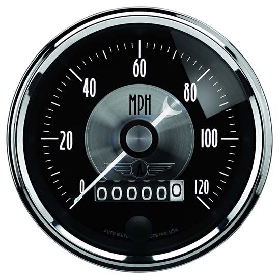 AutoMeter 2088 Prestige Black Diamond Air-Core Speedometer,3-3/8