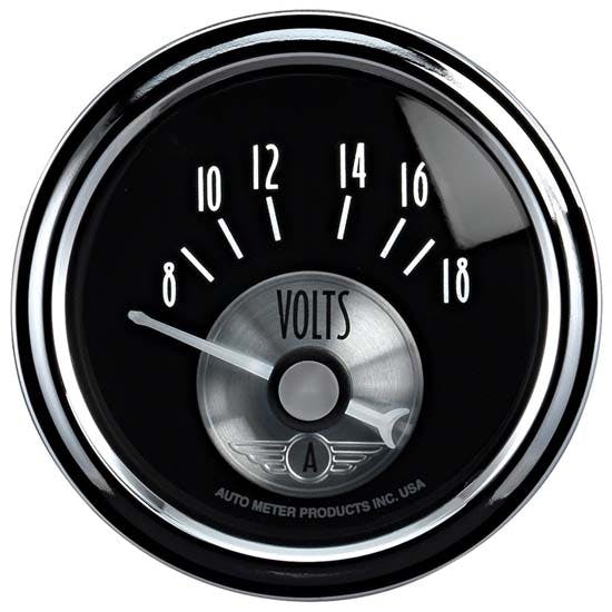 AutoMeter 2093 Prestige Black Diamond Air-Core Voltmeter Gauge