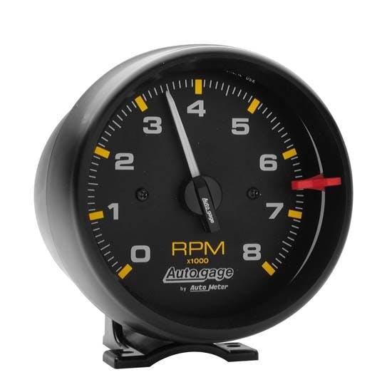 AutoMeter Pedestal Tachometer Gauge & Chrome Mounting Cup
