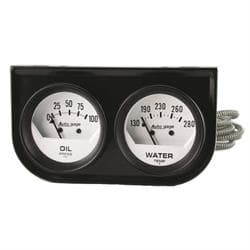 AutoMeter 2323 Auto Gage Mechanical 2 Gauge Console, Oil/Water