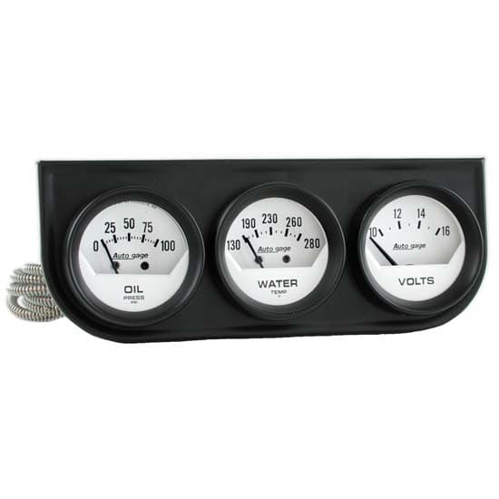 AutoMeter 2324 AutoGage Mechanical 3 Gauge Console,Oil/Water/Volt