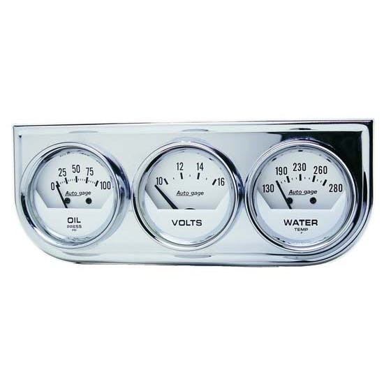 AutoMeter 2325 AutoGage Mechanical 3 Gauge Console,Oil/Water/Volt