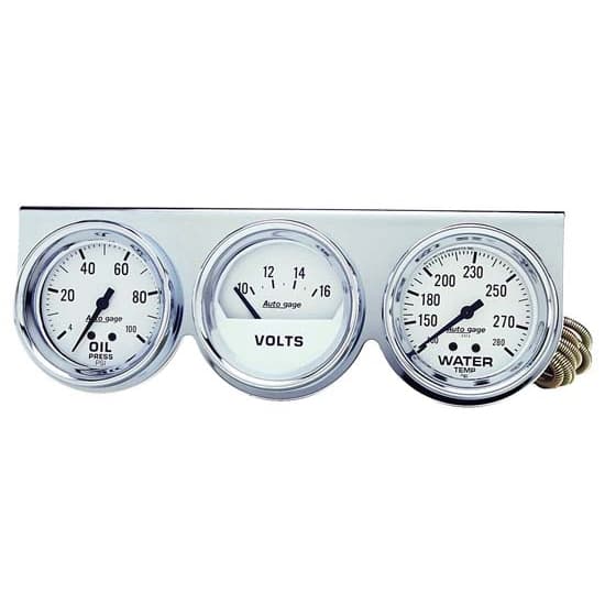 AutoMeter 2329 AutoGage Mechanical 3 Gauge Console,Oil/Water/Volt