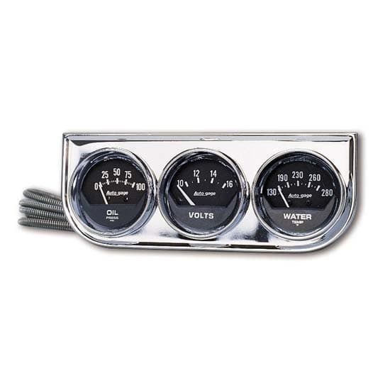AutoMeter 2393 Auto Gage Mechanical 3 Gauge Console Oil Amp Water,113761