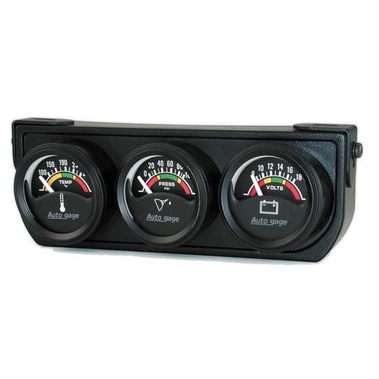 AutoMeter 2391 Auto Gage 3 Gauge Console, Oil/Volt/Water