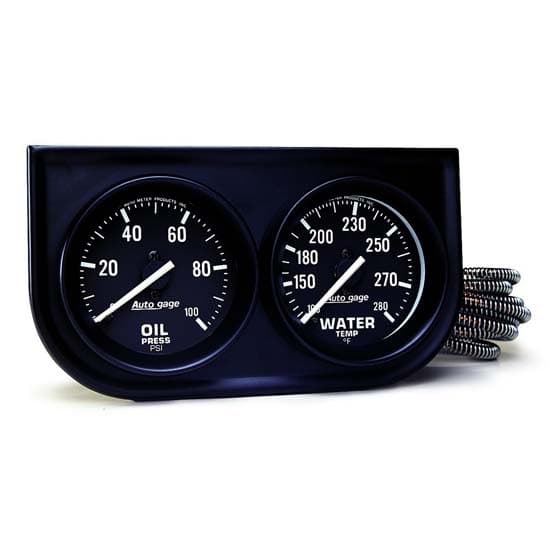 AutoMeter 2392 Auto Gage Mechanical 2 Gauge Console, Oil/Water