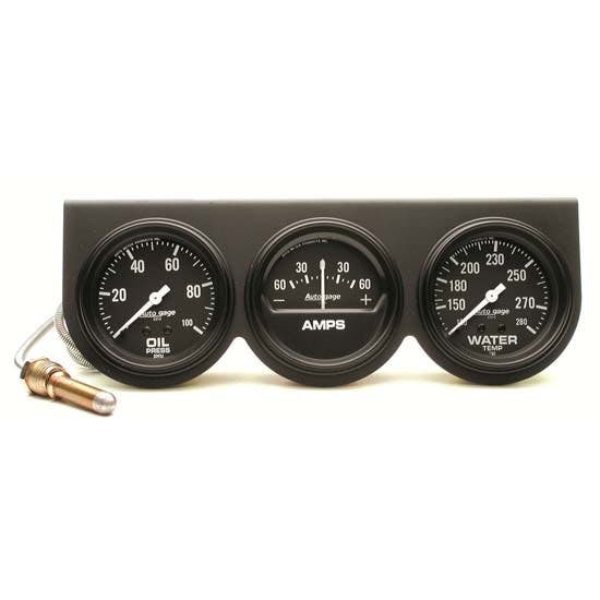 AutoMeter 2394 Auto Gage 3 Gauge Console, Oil/Amp/Water