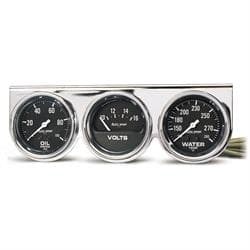 AutoMeter 2399 Auto Gage 3 Gauge Console, Oil/Volt/Water