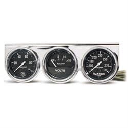 AutoMeter 2399 Auto Gage 3 Gauge Console, Oil/Volt/Water