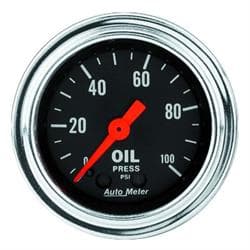 AutoMeter 2421 Traditional Chrome Mechanical Oil Press. Gauge