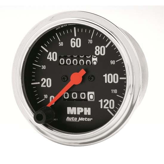 AutoMeter 2492 Traditional Chrome Mech Speedometer, 120 MPH,3-3/8